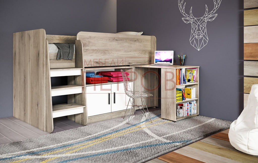 Bed with Desk and Dresser City 5023