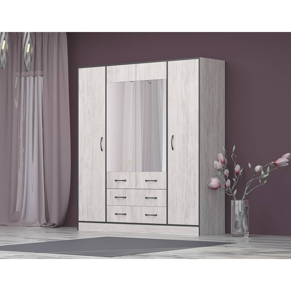 Light Bedroom Set - Blanco Oak/Anthracite
