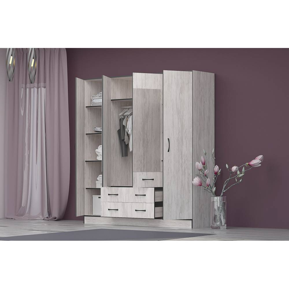 Light Bedroom Set - Blanco Oak/Anthracite