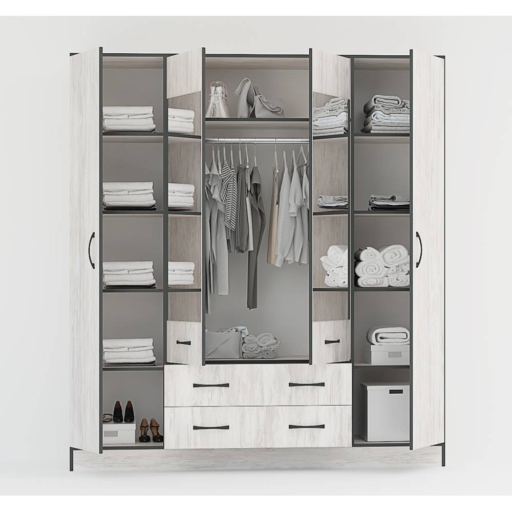 Light Bedroom Set - Blanco Oak/Anthracite