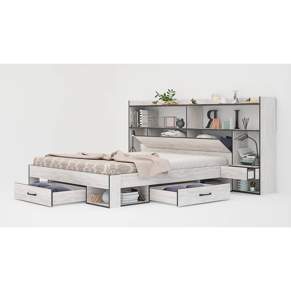 Light Bedroom Set - Blanco Oak/Anthracite