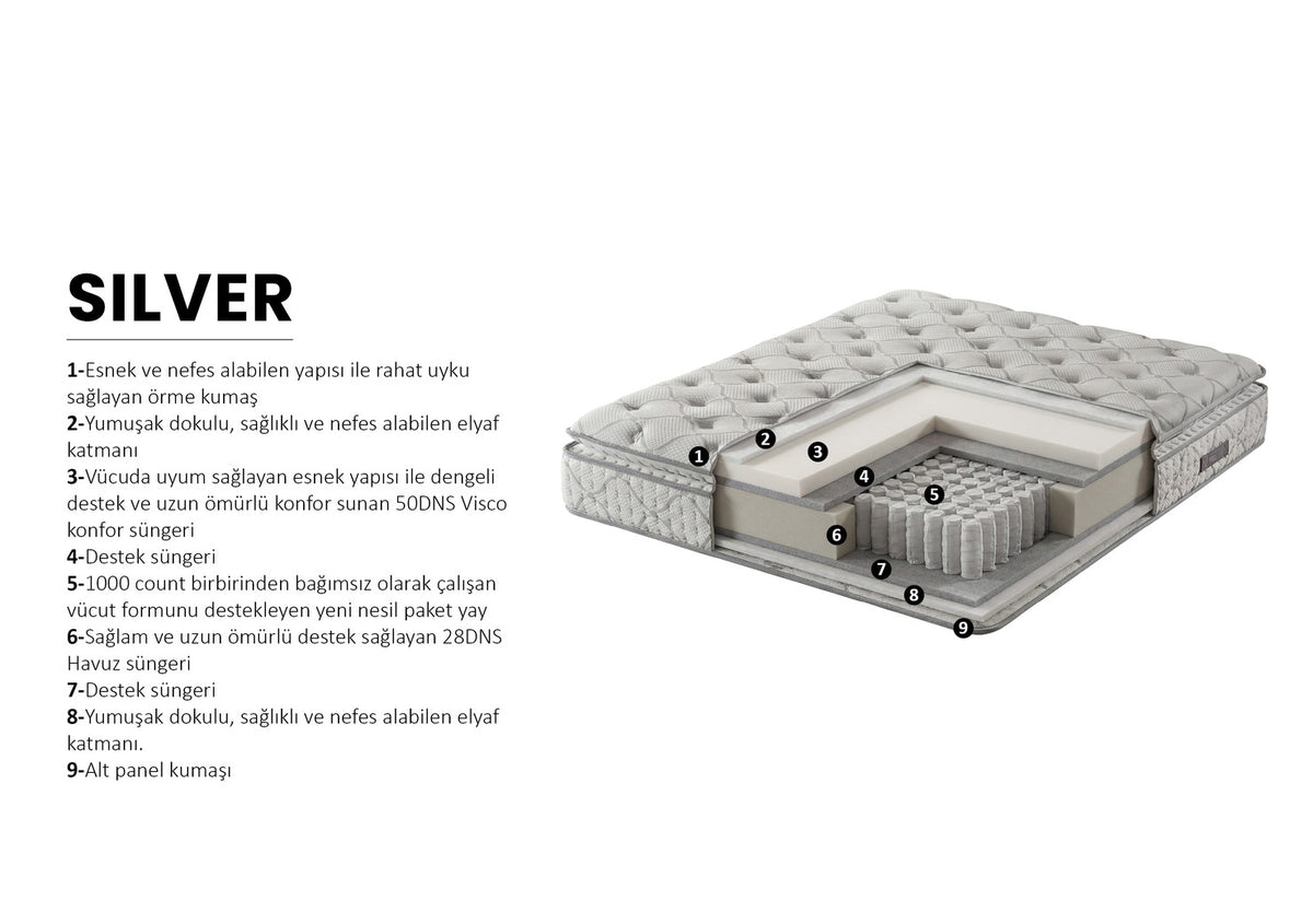 Тапицирано легло с матрак Silver