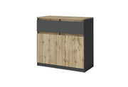 Chest of drawers "Leo 8" - Wotan Oak / Anthracite